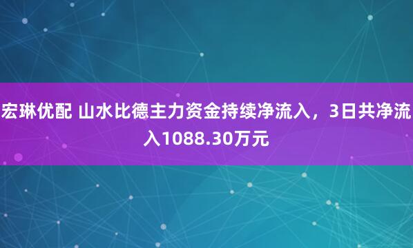 宏琳优配 山水比德主力资金持续净流入,3日共净流入1088.30万元
