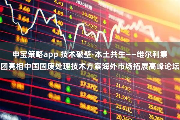 申宝策略app 技术破壁·本土共生——维尔利集团亮相中国固废处理技术方案海外市场拓展高峰论坛